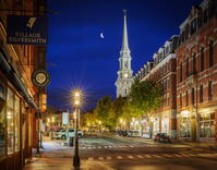 Picturesque Downtown, Marketsquare and North Church in autumn, Portsmouth, New Hampshire, New England, USA [AWL110002541]