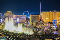 Aerial view of the Strip and city skyline, Las Vegas, Nevada, USA [AWL110002549]