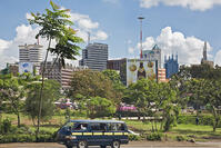 Kenya, Nairobi. Nairobi city skyline from Murang???a Road. [AWL110002567]