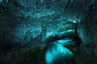 Glowworm cave and underground river, Waitomo caves, New Zealand [AWL120000048]