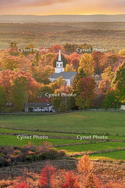 Church of Groton and Farm Land  Groton, Massachusetts, New England, USA [AWL110001514]