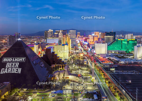 Las Vegas Strip View, Skyline, illuminated Las Vegas, Nevada, USA [AWL110001561]