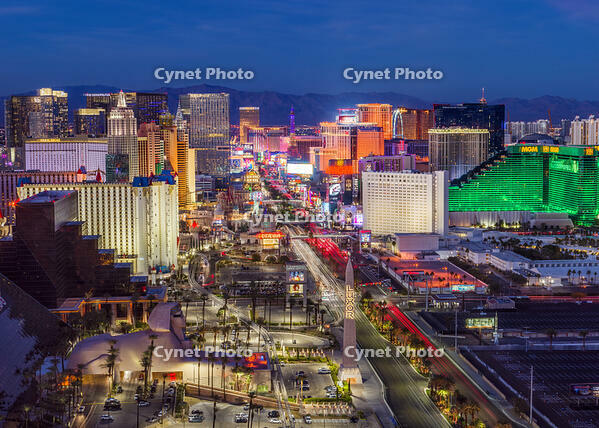 Las Vegas Strip View, Skyline, illuminated Las Vegas, Nevada, USA [AWL110001562]