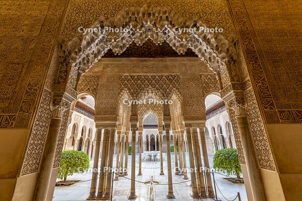 Court of the Lions, Alhambra, Granada, Andalusia, Spain [AWL110001571]