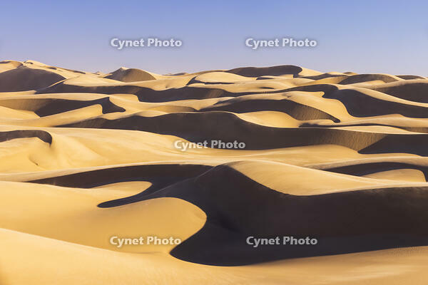 Namibia, Walvis Bay, Namib desert sand dunes reaching the ocean [AWL110001696]