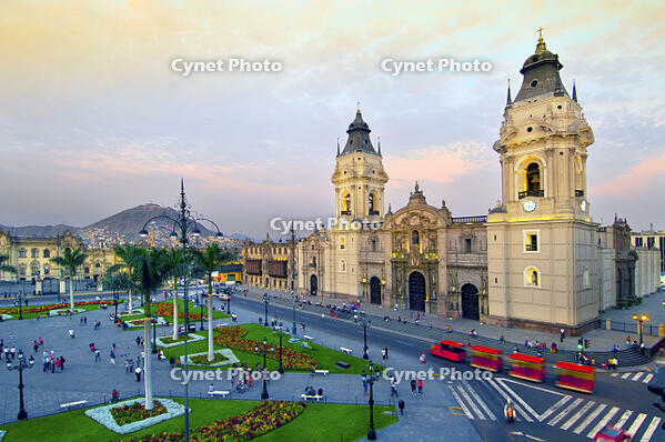 Peru, Lima, Cathedral Of Lima, 16th Century, Plaza Mayor, Plaza de Armas, UNESCO World Heritage Site [AWL110001705]