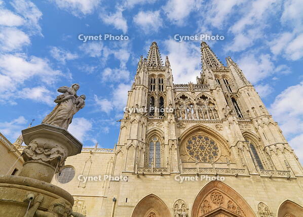 Spain, Castile and Leon, Burgos, Plaza de Santa Maria and Saint Mary of Burgos cathedral; UNESCO World Heritage site [AWL110001712]