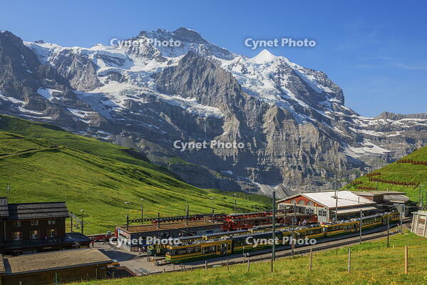 Kleine Scheidegg with Jungfrau, Berner Oberland, Grindelwald, canton Berne, Switzerland [AWL110001727]