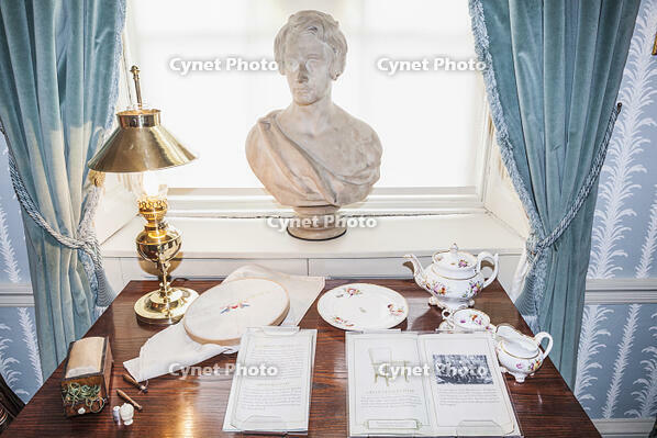 England, London, Charles Dickens Museum, Room with Bust of Charles Dickens [AWL110001777]