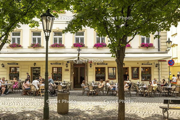 Outdoor restaurant, Mala Strana district, Prague, Czech Republic [AWL110001907]