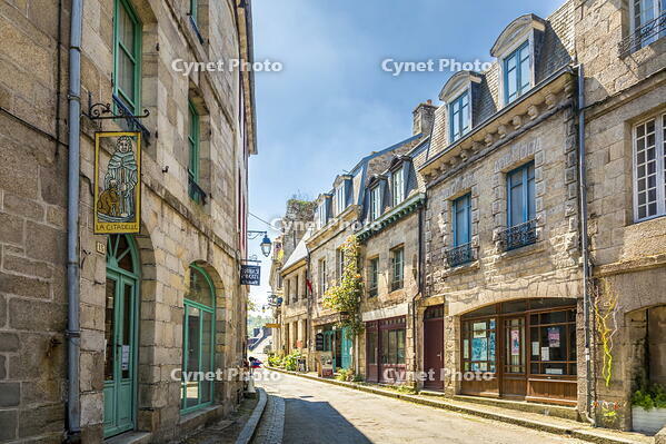 Houses in the old town of Moncontour, Cotes-d'Armor, Brittany, France [AWL110001917]