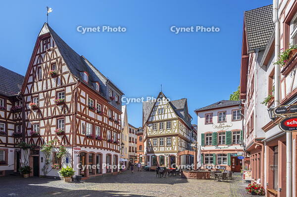 Half-timbered houses at the Kirschgarten, Mainz, Rhineland-Palatinate, Germany [AWL110001922]