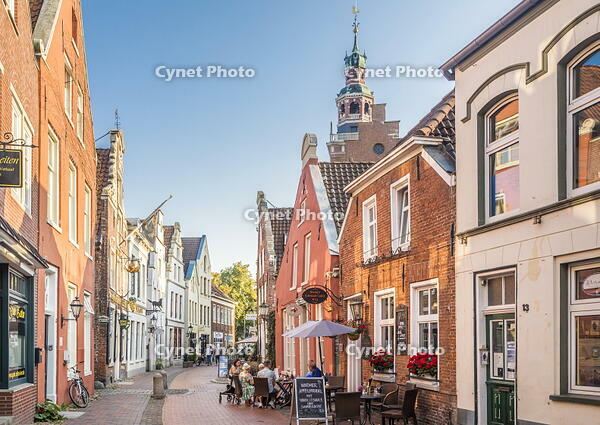 Historic houses on Rathausstrasse in the old town, Leer, East Frisia, Lower Saxony, Germany [AWL110001930]