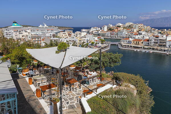 View of Voulismeni Lake, Agios Nikolaos, Lasithi, Crete, Greece [AWL110001935]