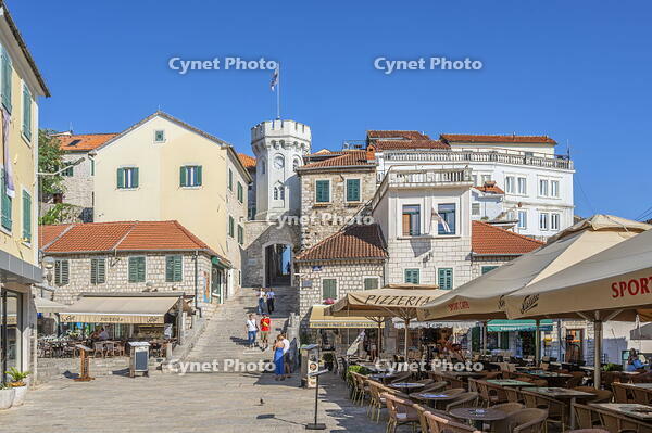 Clock tower in the old Town of Herceg Novi, Bay of Kotor, Montenegro [AWL110002033]