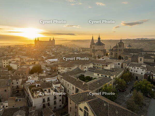 An elevated view of Toledo at sunrise, Toledo, Castile-La Mancha, Spain, [AWL110002057]