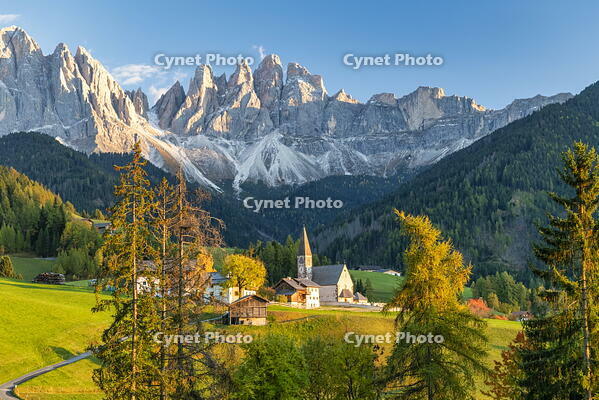 St. Magdalena in Autumn, Val di Funes, Dolomites, South Tyrol, Italy [AWL110002095]