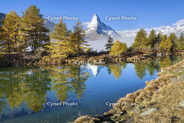 Switzerland, Canton of Valais, lake Grindjisee, Matterhorn [AWL110002221]