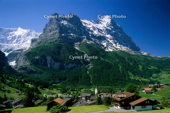 Town & Mountains, Grindelwald, Alps, Switzerland [AWL110002226]