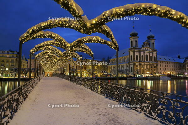 Switzerland, Canton Lucerne, Christmas lights [AWL110002512]