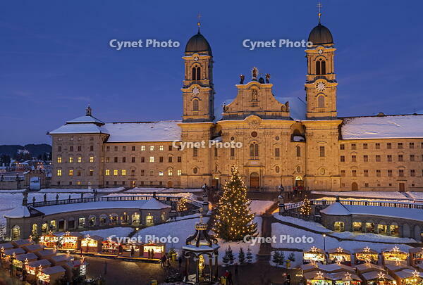 Switzerland, Canton of Schwyz, Einsiedeln, Einsiedeln Abbey Benedictine monastery and Christmas market, [AWL110002513]