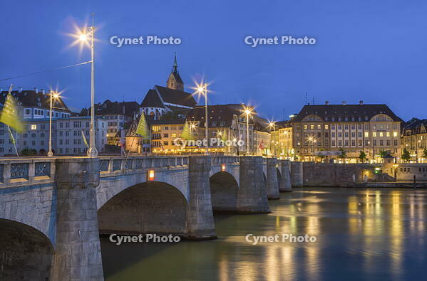 Switzerland, Basel City, old town, Rhine river, Rhine bridge [AWL110002514]