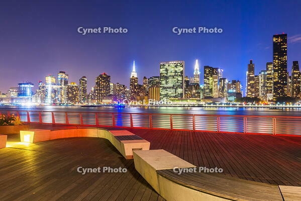 Manhatten skyline at dusk from Gantry Plaza, New York, USA [AWL110002527]