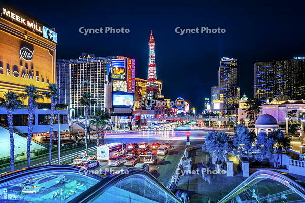 Strip View at Night, Las Vegas, Nevada United States, USA [AWL110002535]