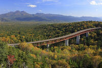 三国峠の紅葉と松見大橋 [GMA110011759]