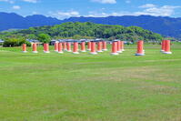 緑の芝生の藤原宮跡の列柱と香具山　 [THI110053414]