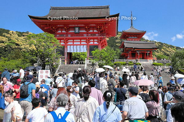 清水寺の仁王門前の参拝客 [THI110053155]