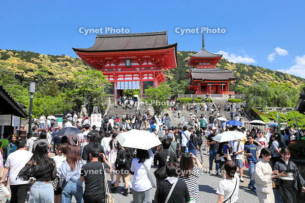 清水寺の仁王門前の参拝客 [THI110053156]