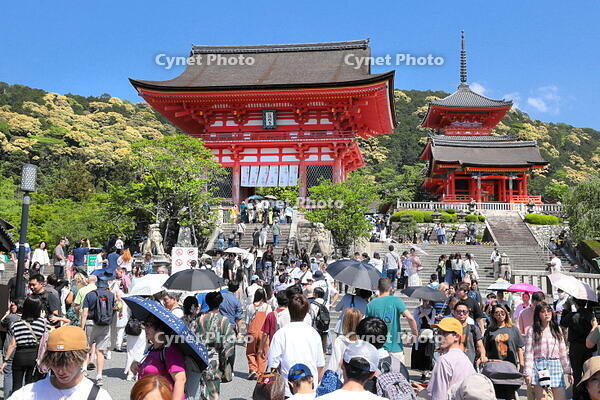 清水寺の仁王門前の参拝客 [THI110053160]