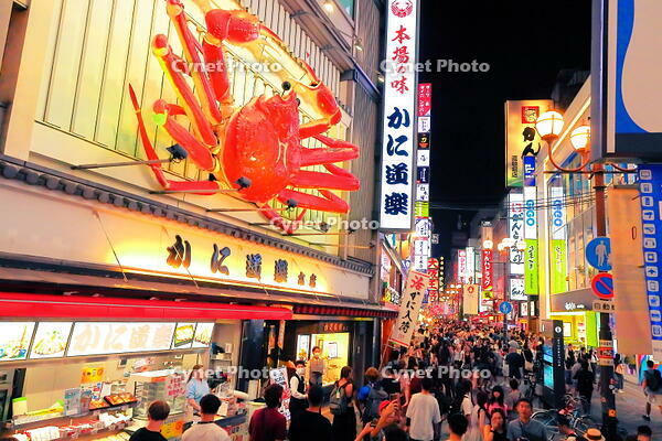 夏の夜の道頓堀のにぎわい [THI110053509]