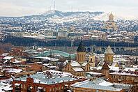 Churches and domes of Tbilisi, view to historical part of the capital of Republic of Georgia [IBR123380136]