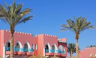 Arabic architecture: palms and building [IBR123380178]