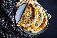 Traditional azerbaijan cuisine flat bread with herbs kutaby [IBR123380211]