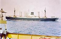 Cargo ship 'Celebes' IMO number 5066853 built 1943 photographed 1965 from onboard another ship subsequently renamed 'Paracas' [IBR112672608]