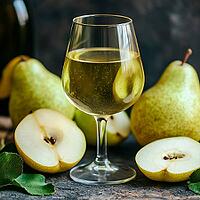 Pear juice on the table, healthy eating, AI generated [IBR123435182]