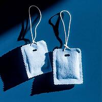 Two tea bags in fabric bags, mock-up, AI generated [IBR123435185]