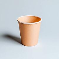 Empty paper cup without lid, with shadow, for drinks, isolate on white background, AI generated [IBR123435197]