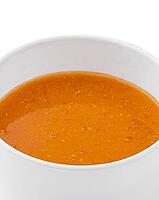 Food, Pumpkin cream soup isolated on white [IBR123622485]