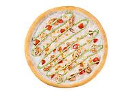 Food, Appetizing Pepperoni Pizza, on a white background, isolate, for a food delivery site [IBR123622502]