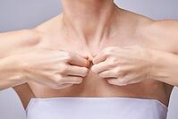 Pure skin care mature beauty portrait. Self massage. Cosmetology plastic foundation. Anti wrinkle senior cream. Elegant Hands near female head. Medical treatment clinic. Woman nature makeup [IBR123638367]