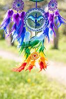 Dream catcher with feathers threads and beads rope hanging. Dreamcatcher handmade [IBR123639500]