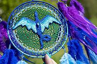 Dream catcher with feathers threads and beads rope hanging. Dreamcatcher handmade [IBR123639501]