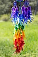 Dream catcher with feathers threads and beads rope hanging. Dreamcatcher handmade [IBR123639504]