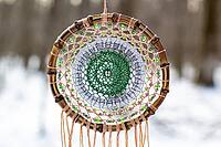 Dream catcher with feathers threads and beads rope hanging. Dreamcatcher handmade [IBR123639540]