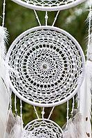 Dream catcher with feathers threads and beads rope hanging. Dreamcatcher handmade [IBR123639544]