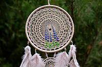 Dream catcher with feathers threads and beads rope hanging. Dreamcatcher handmade [IBR123639557]